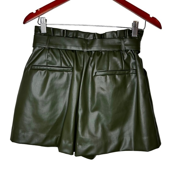 Zara Faux Leather Paperbag Waist Shorts - Picture 5 of 10